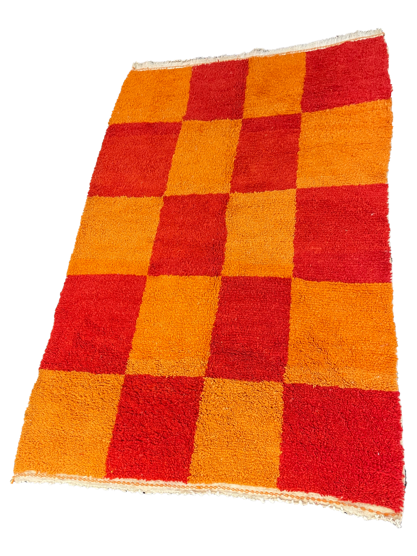 DIDI & DORA CHECKERED RUG in Red and Orange