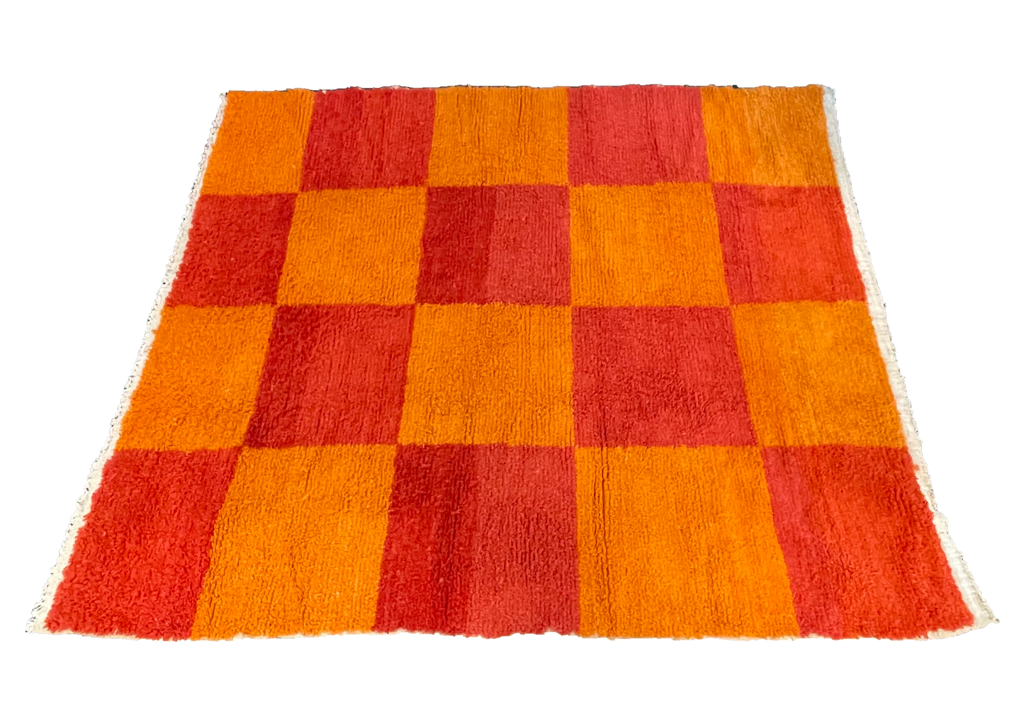 DIDI & DORA CHECKERED RUG in Red and Orange