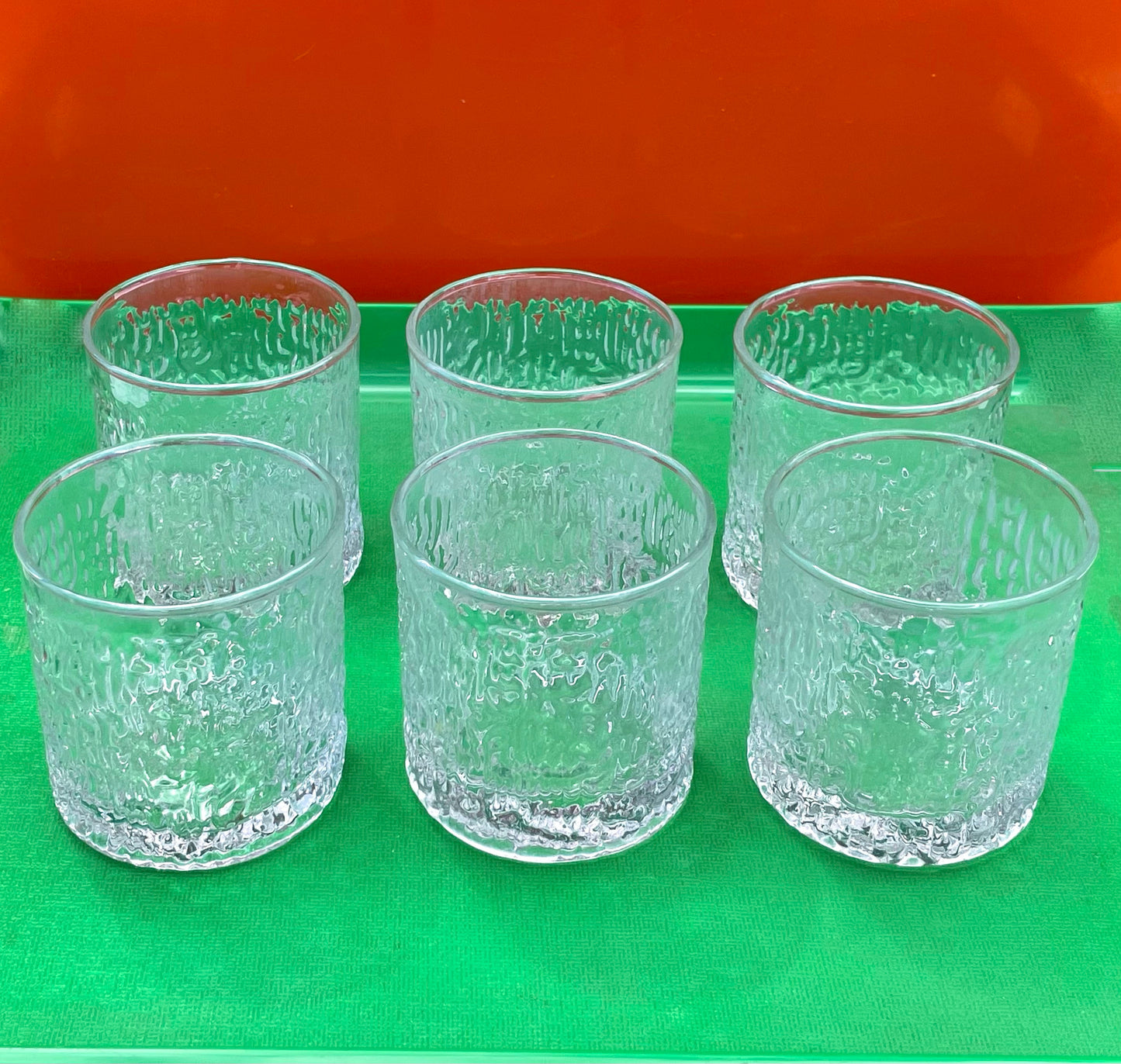 Set of 6 Bark Glasses and Pitcher