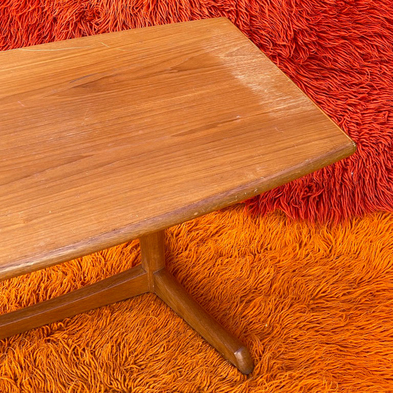 Vintage Teak Twin Pedestal Coffee Table