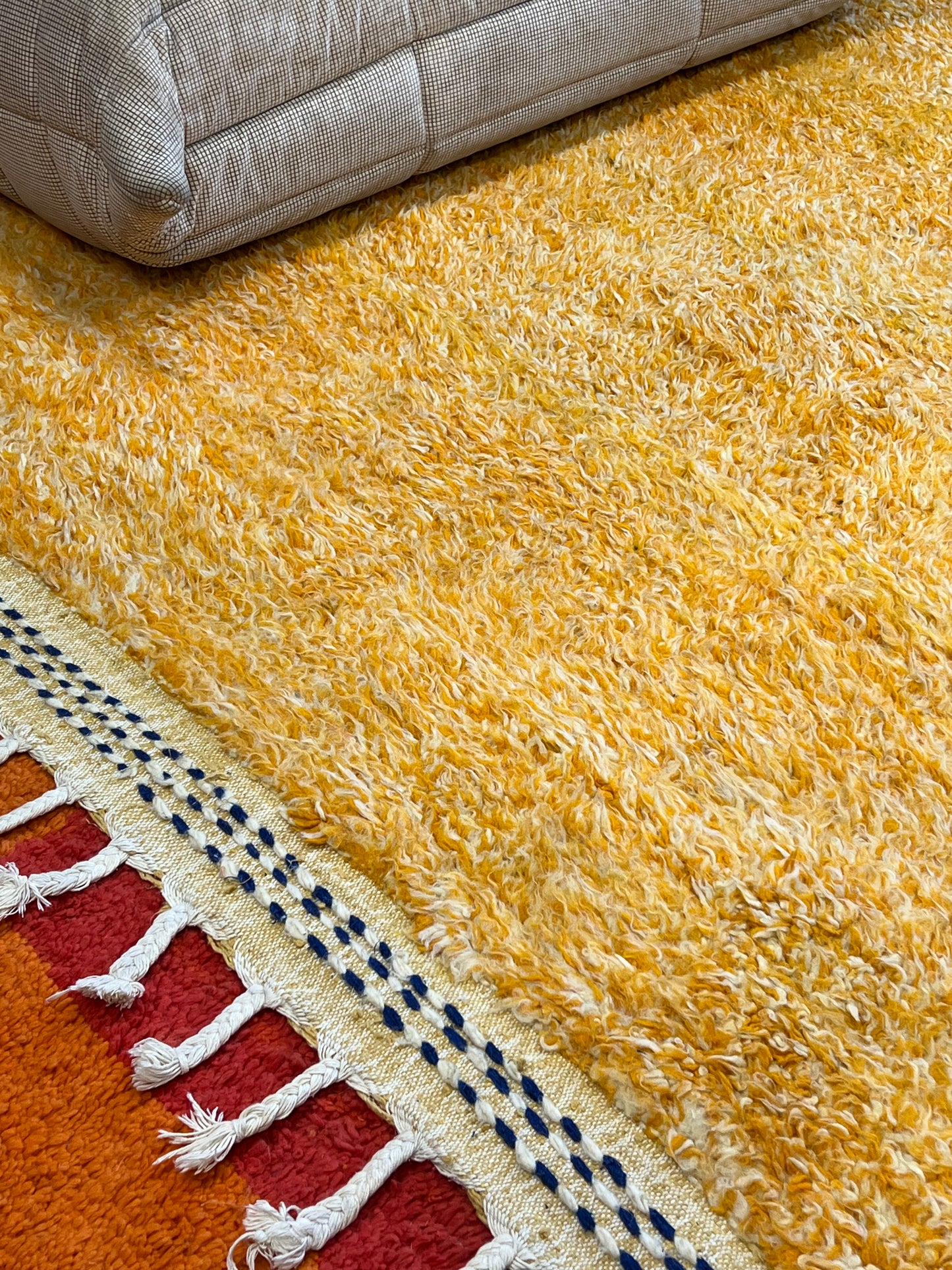 Apricot Shaggy Woollen Rug