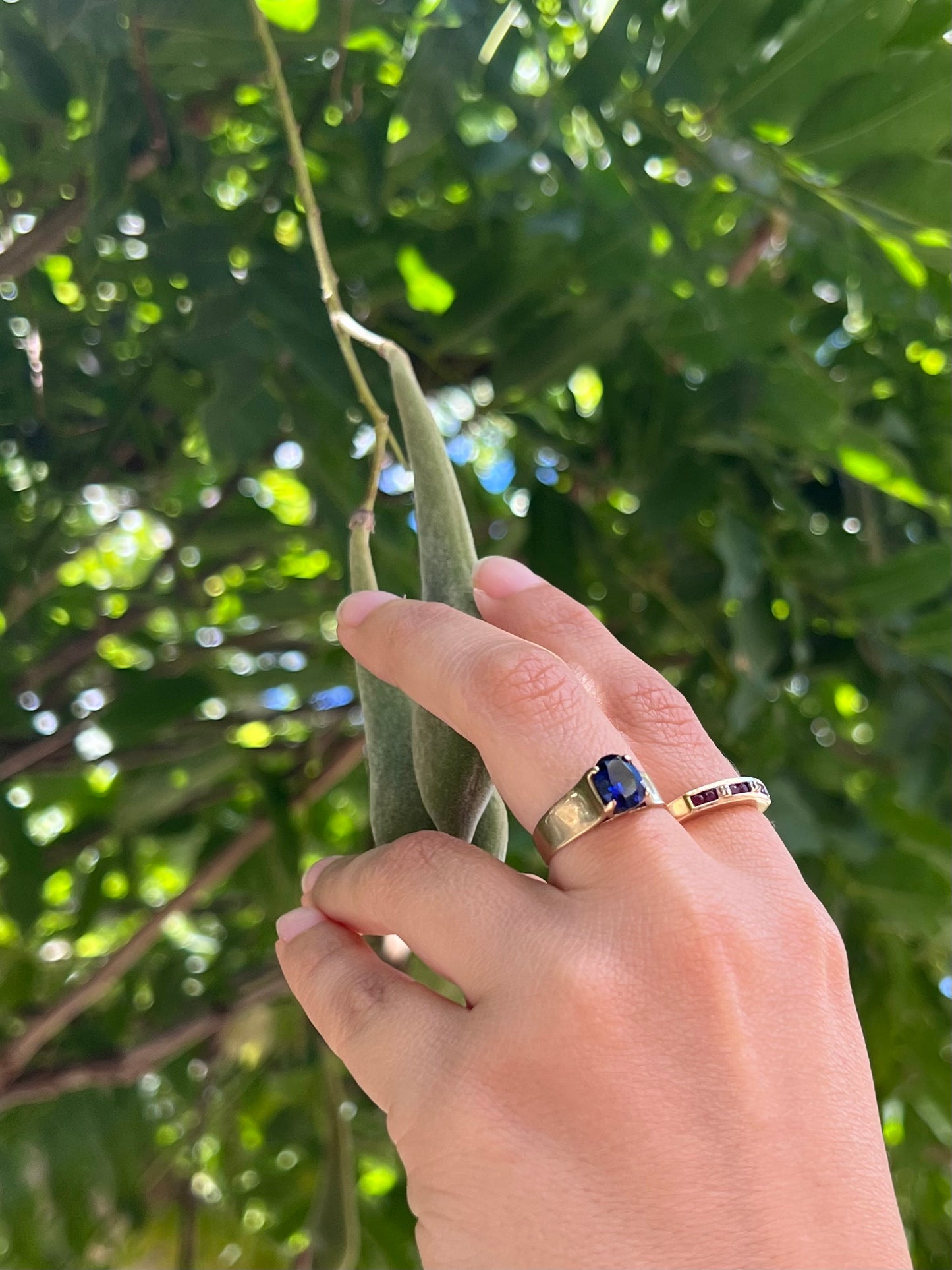 9ct gold & sapphire ring