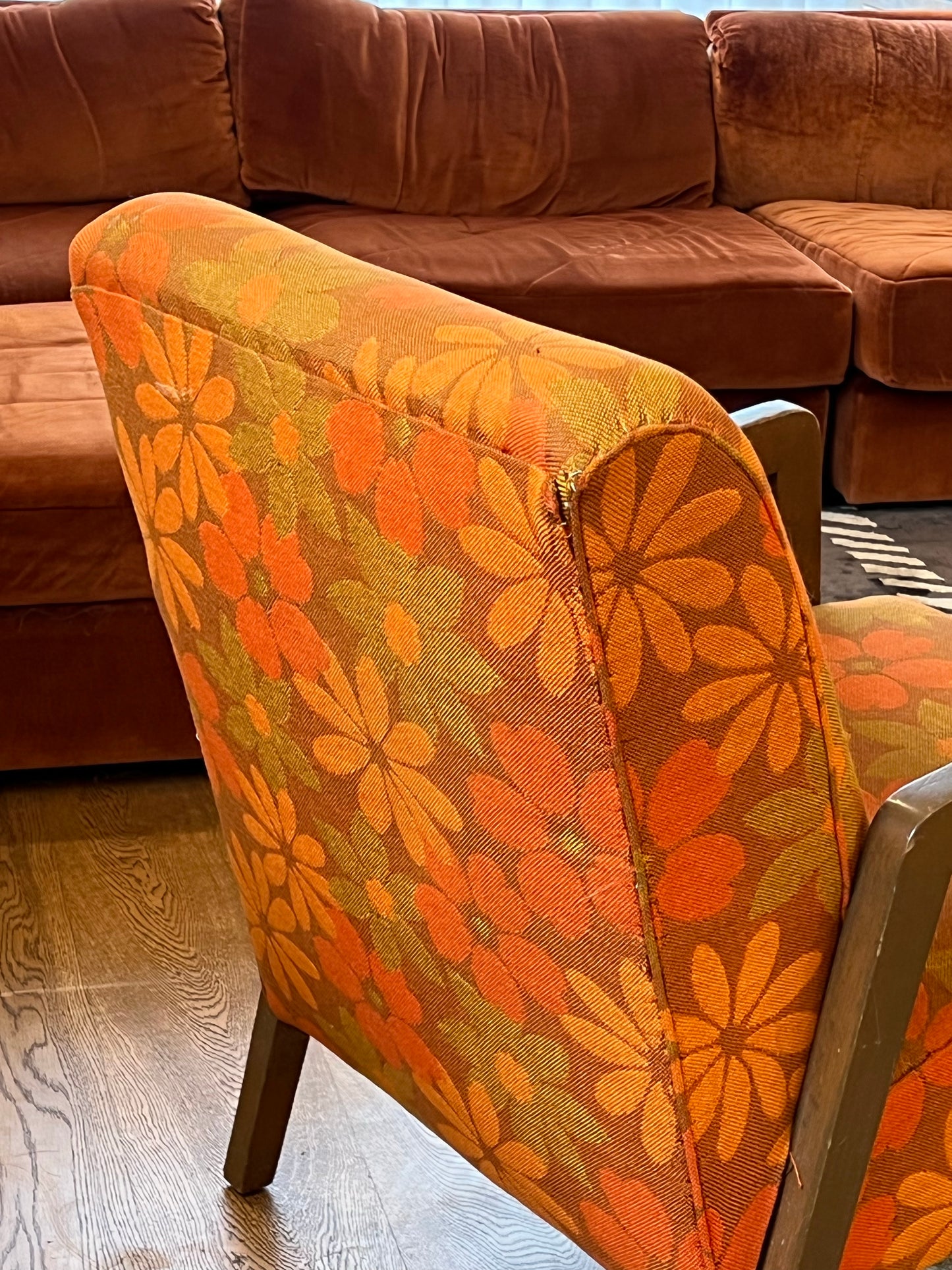 Floral Armchair w Footstool