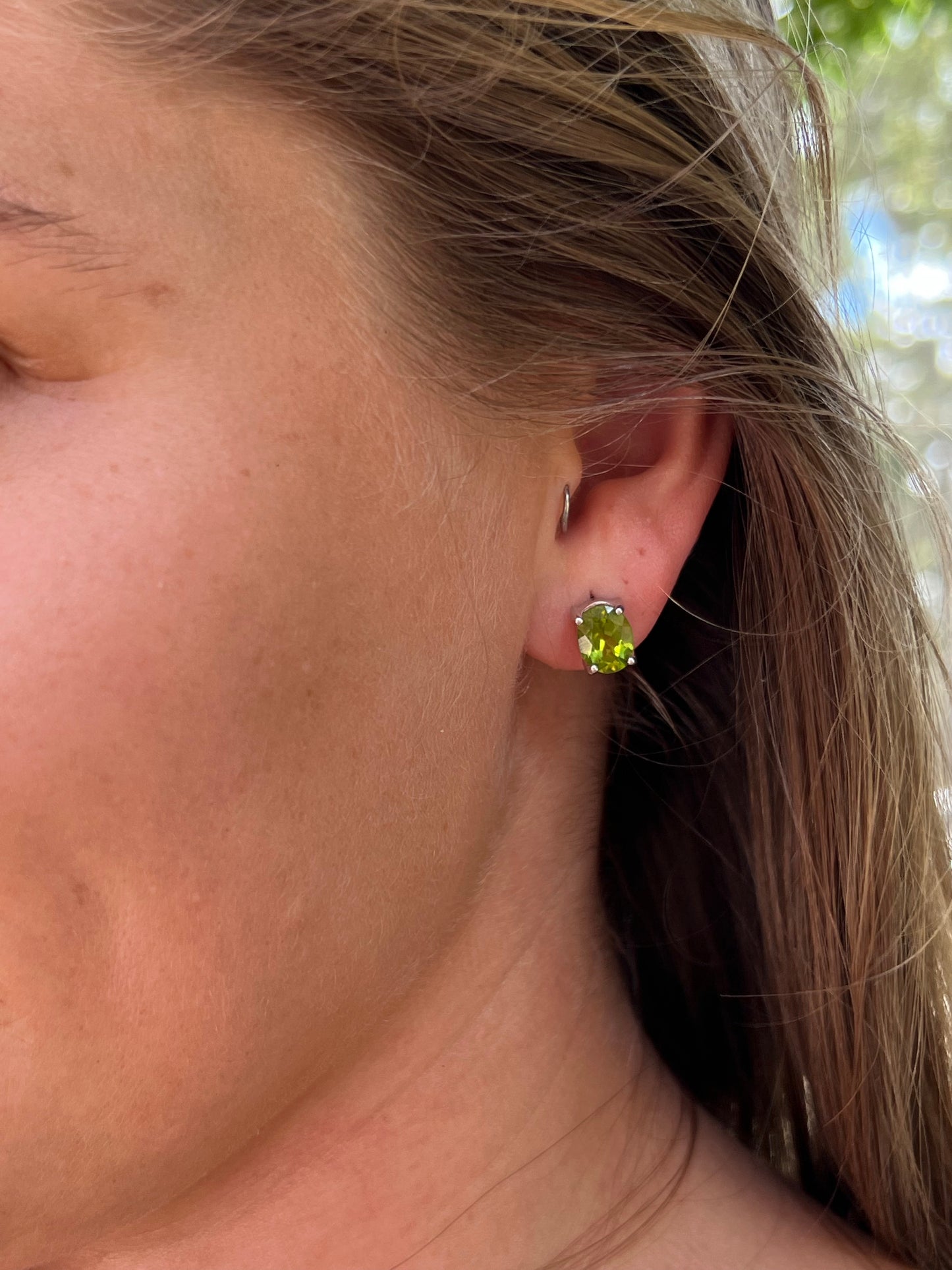 Princess Peridot Stud Earrings