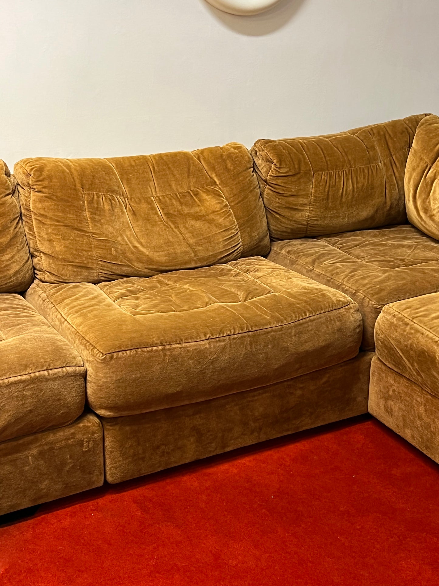 Moran Caramel Velvet Modular Sofa