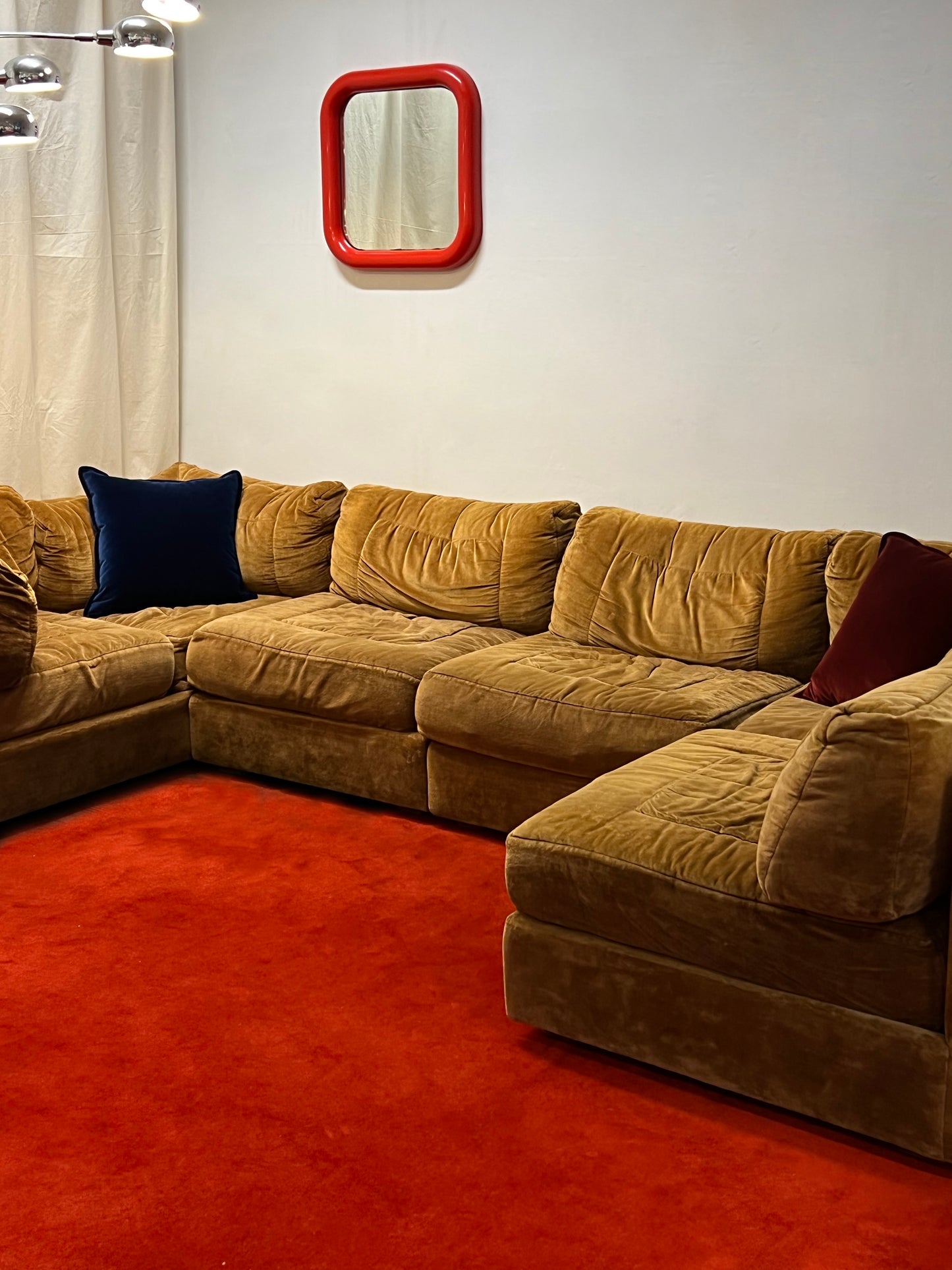 Moran Caramel Velvet Modular Sofa