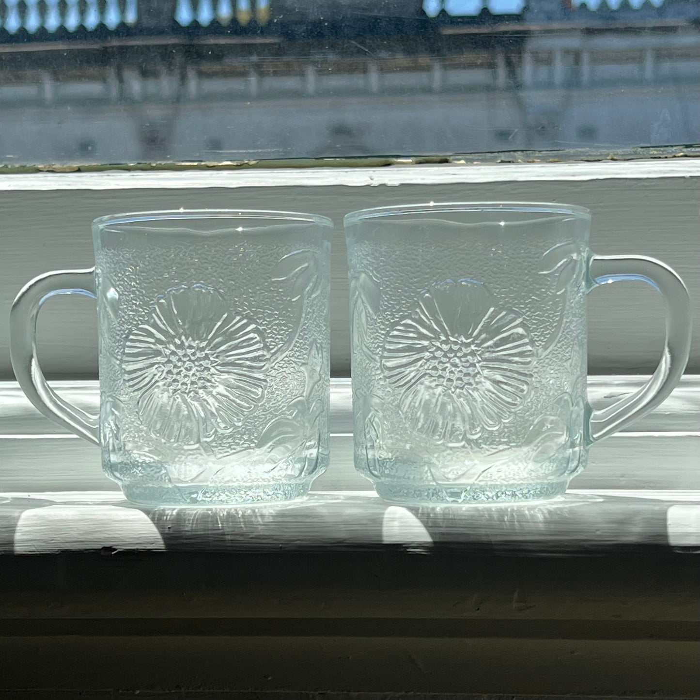 Glass Flower Mugs