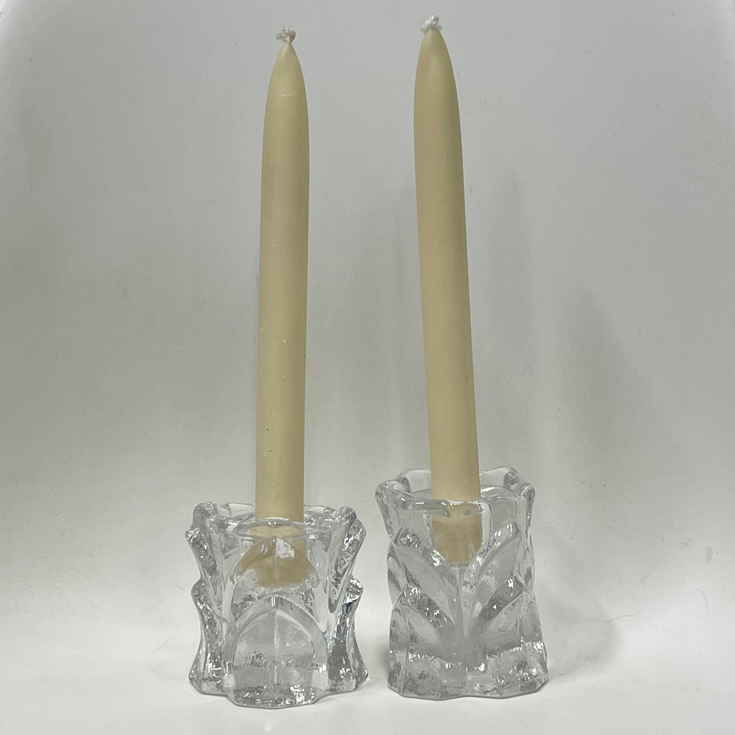 Heavy Glass Candlesticks