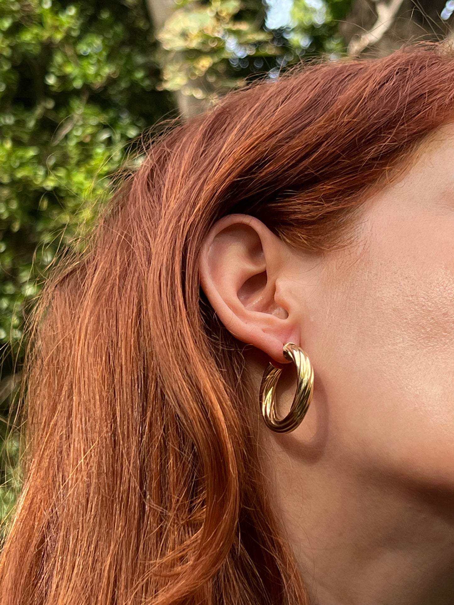 9CT Gold Twist Hoop Earrings