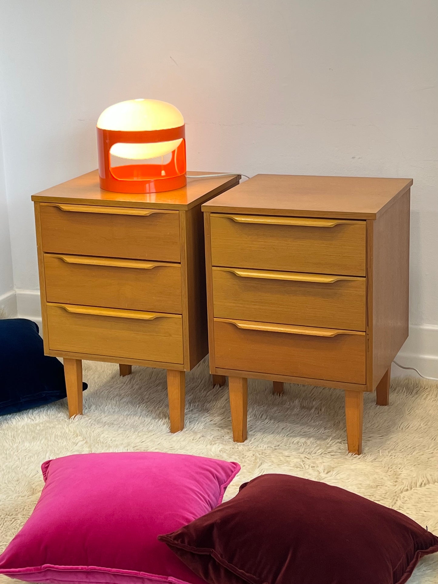 Pair of Teak Bedside Tables