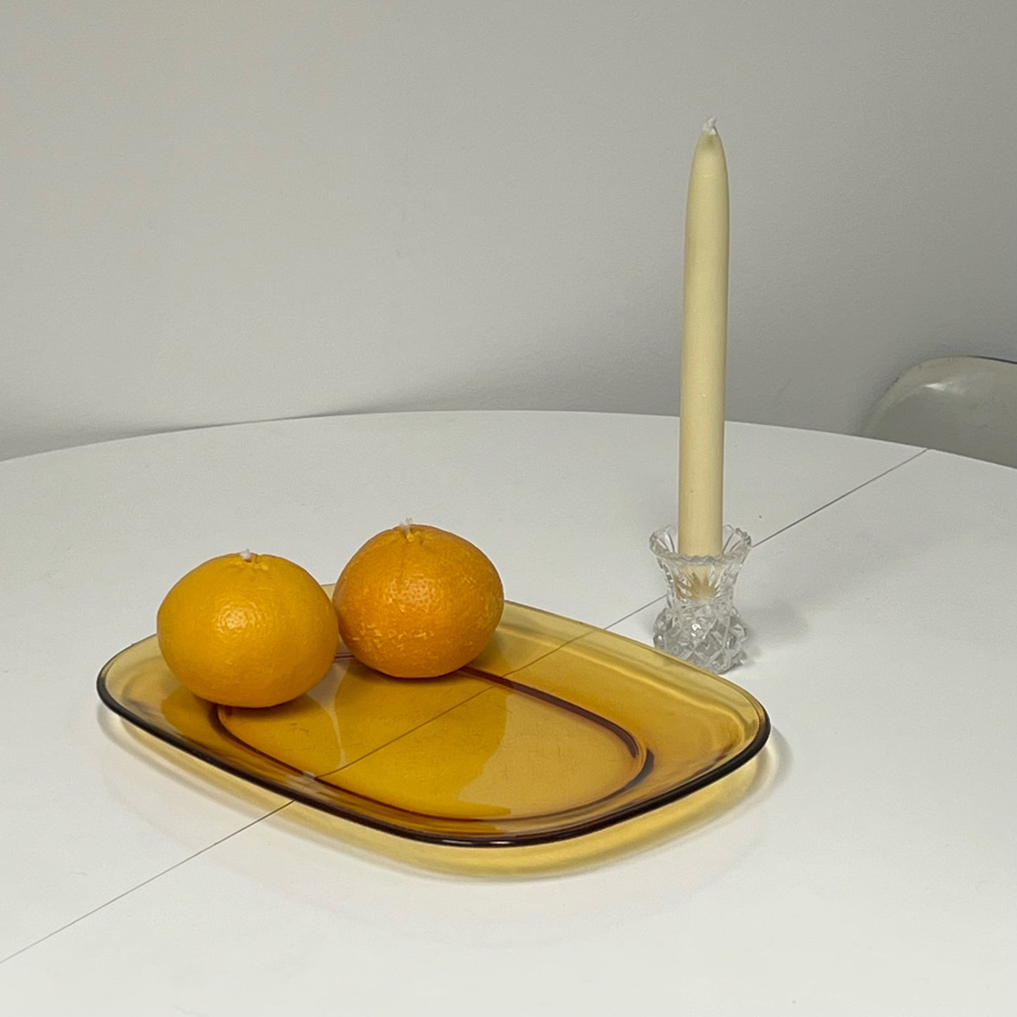 Pair of Amber Glass Serving Plates
