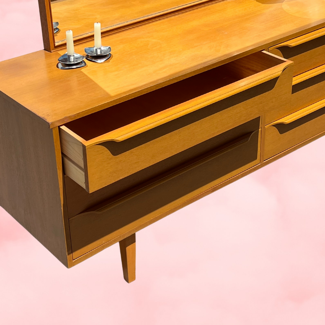 Six Drawer Dresser with Mirror