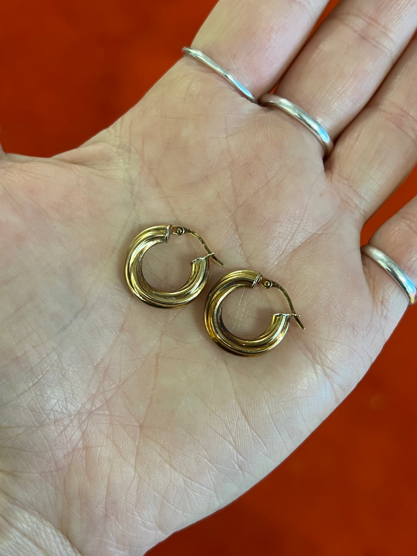 9CT Gold Twisted Mini Hoop Earrings