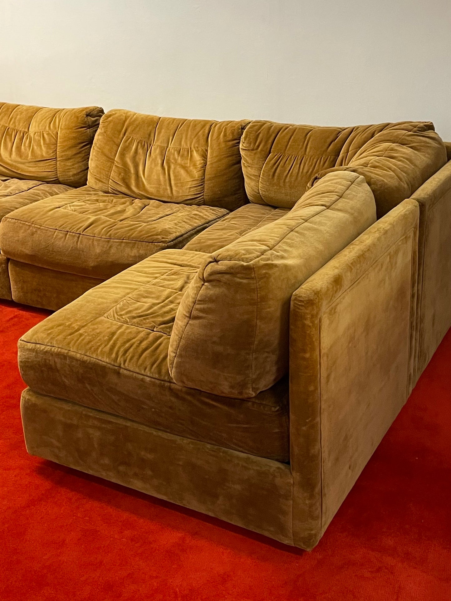 Moran Caramel Velvet Modular Sofa