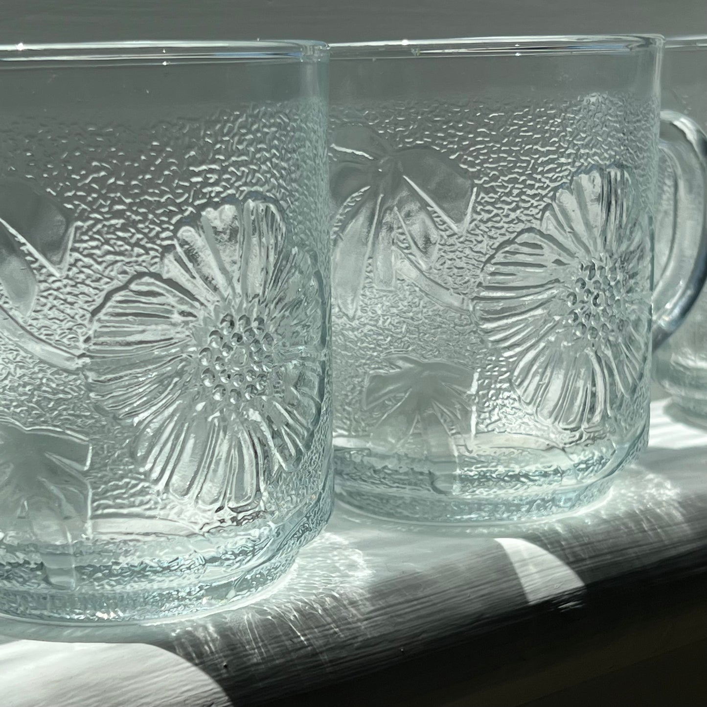 Glass Flower Mugs