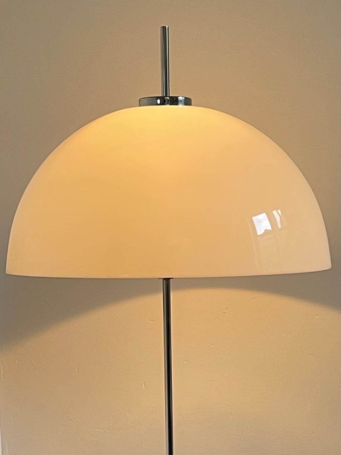 White Domed Lucite Mushroom Lamp