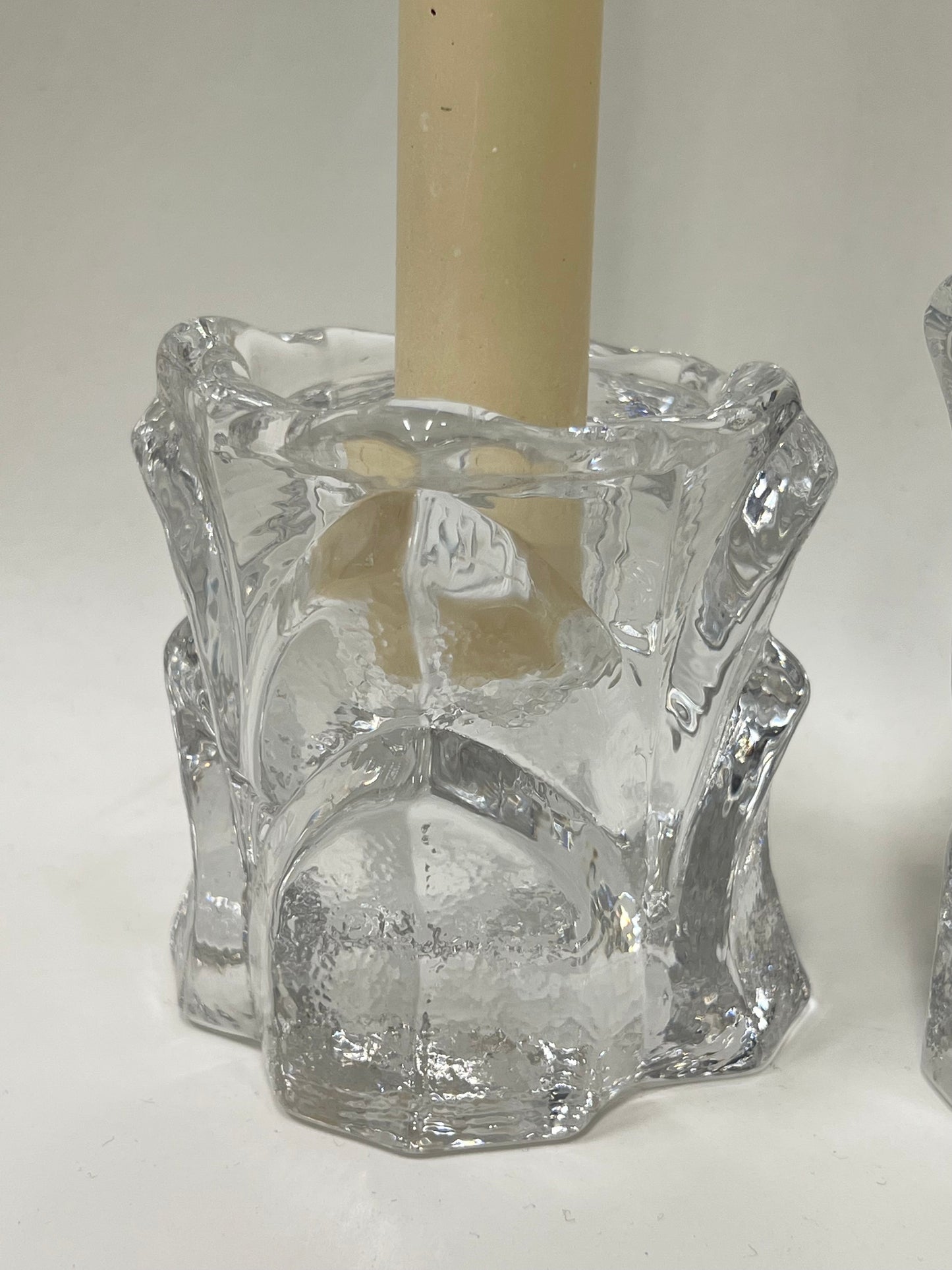 Heavy Glass Candlesticks
