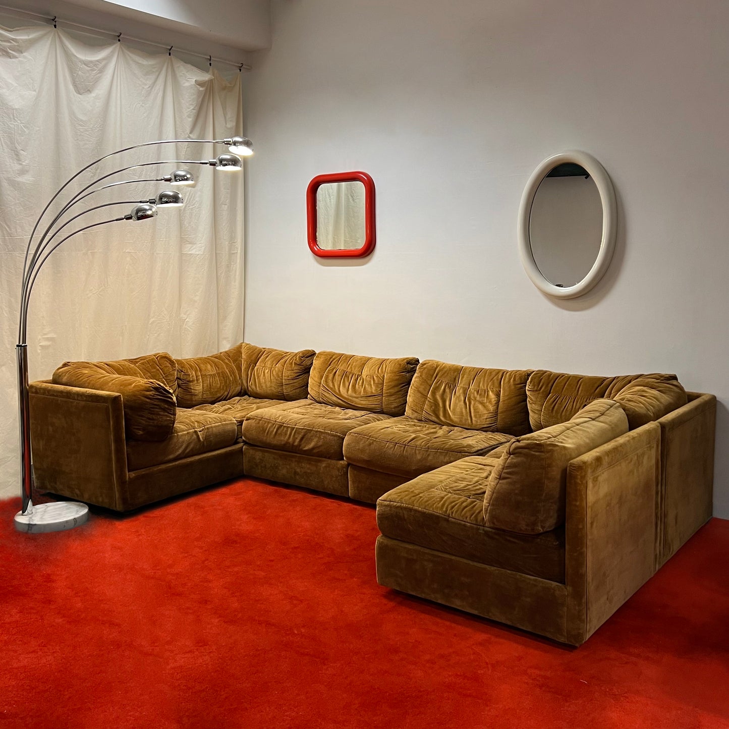 Moran Caramel Velvet Modular Sofa
