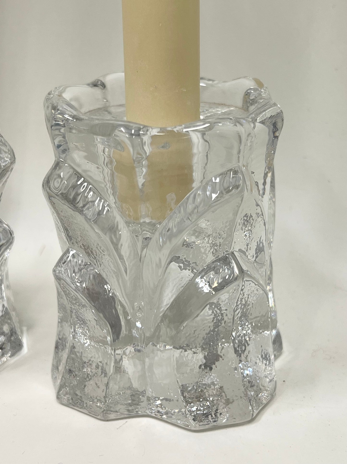 Heavy Glass Candlesticks