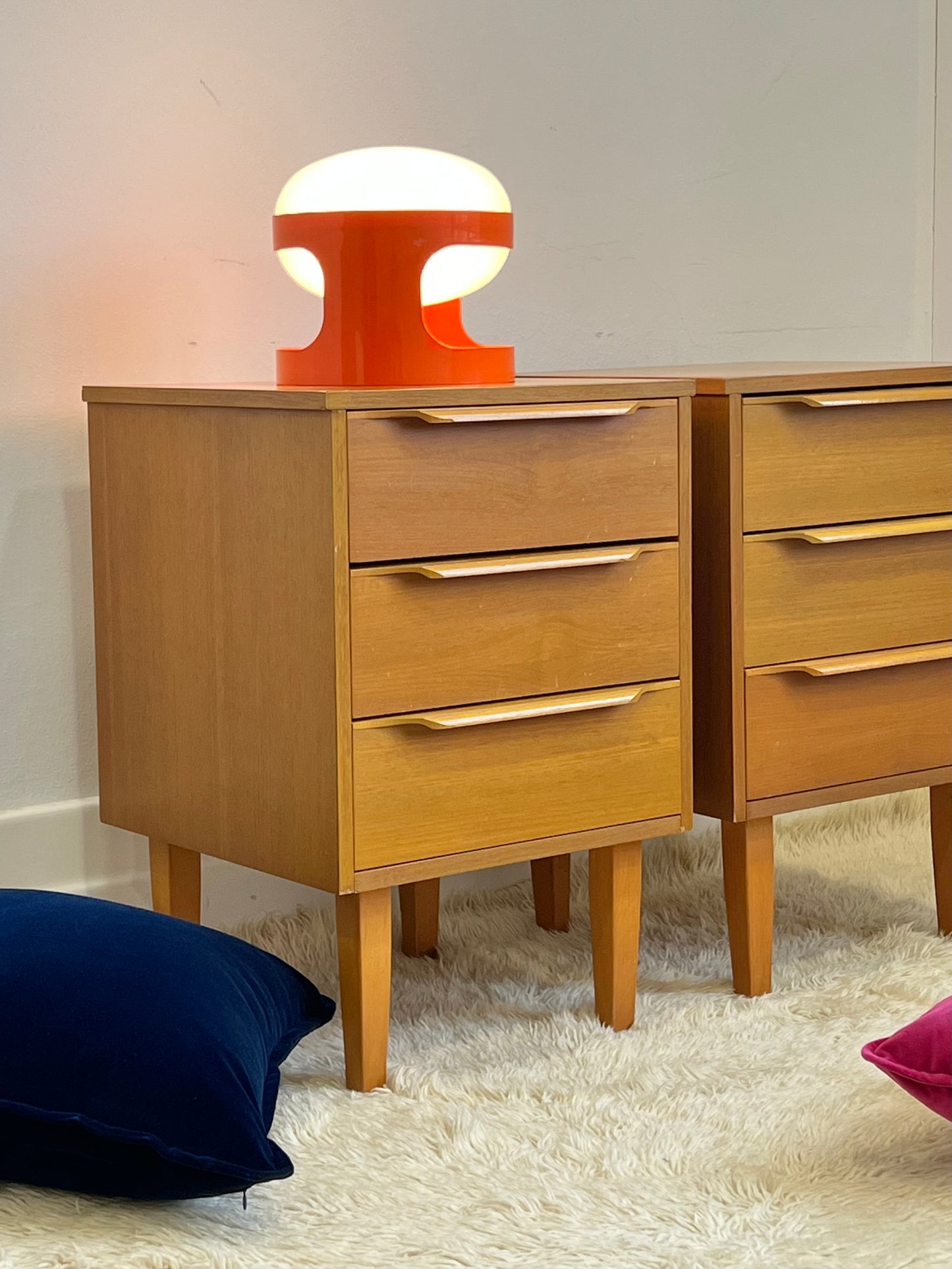 Pair of Teak Bedside Tables