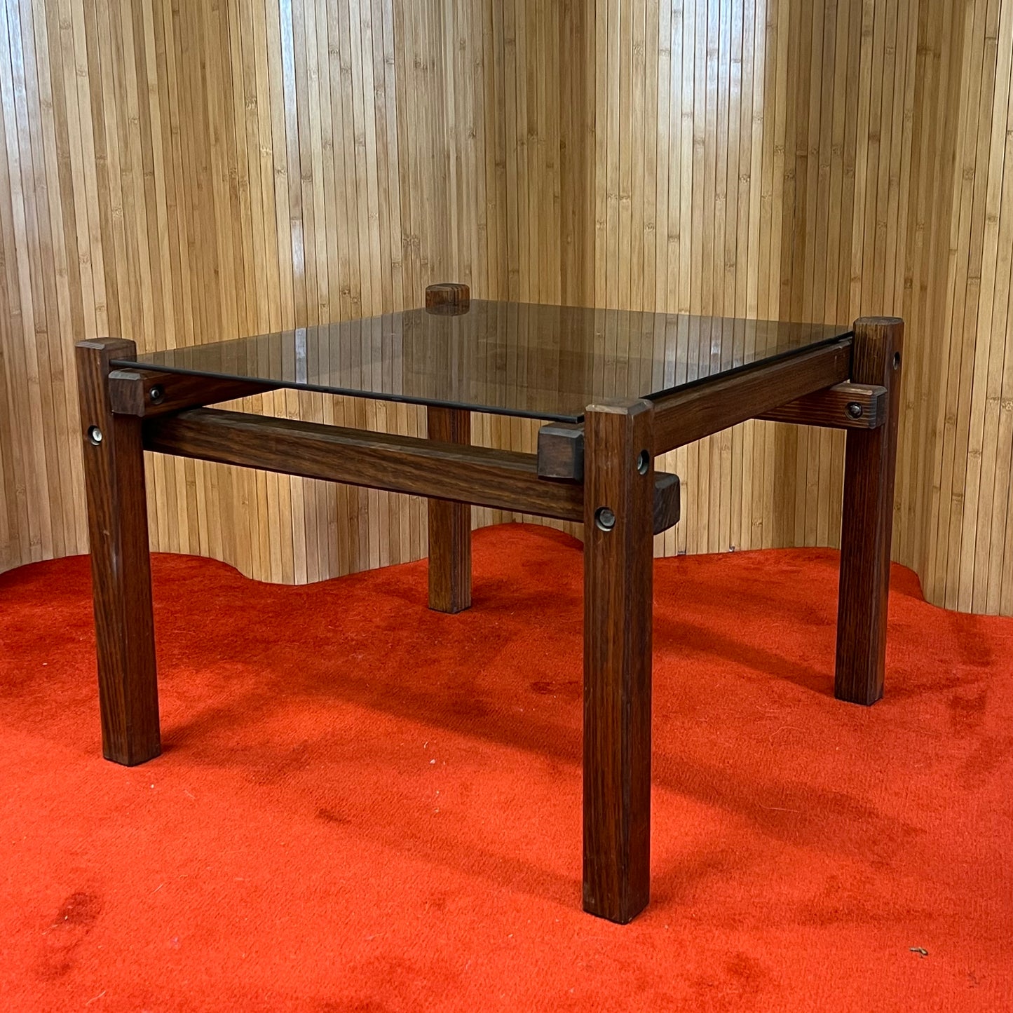 Wood and Smoked glass coffee Table