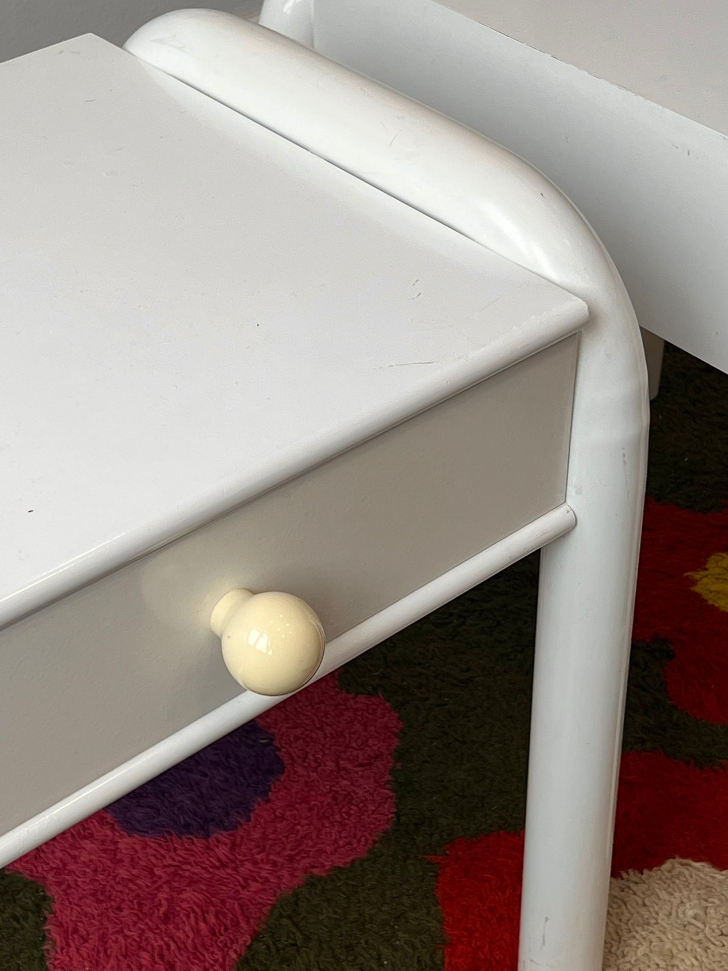 Pair of Tubular Chrome leg Bedside tables