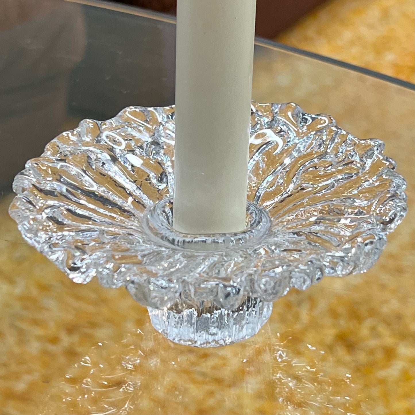 Frilly Crystal Candlesticks