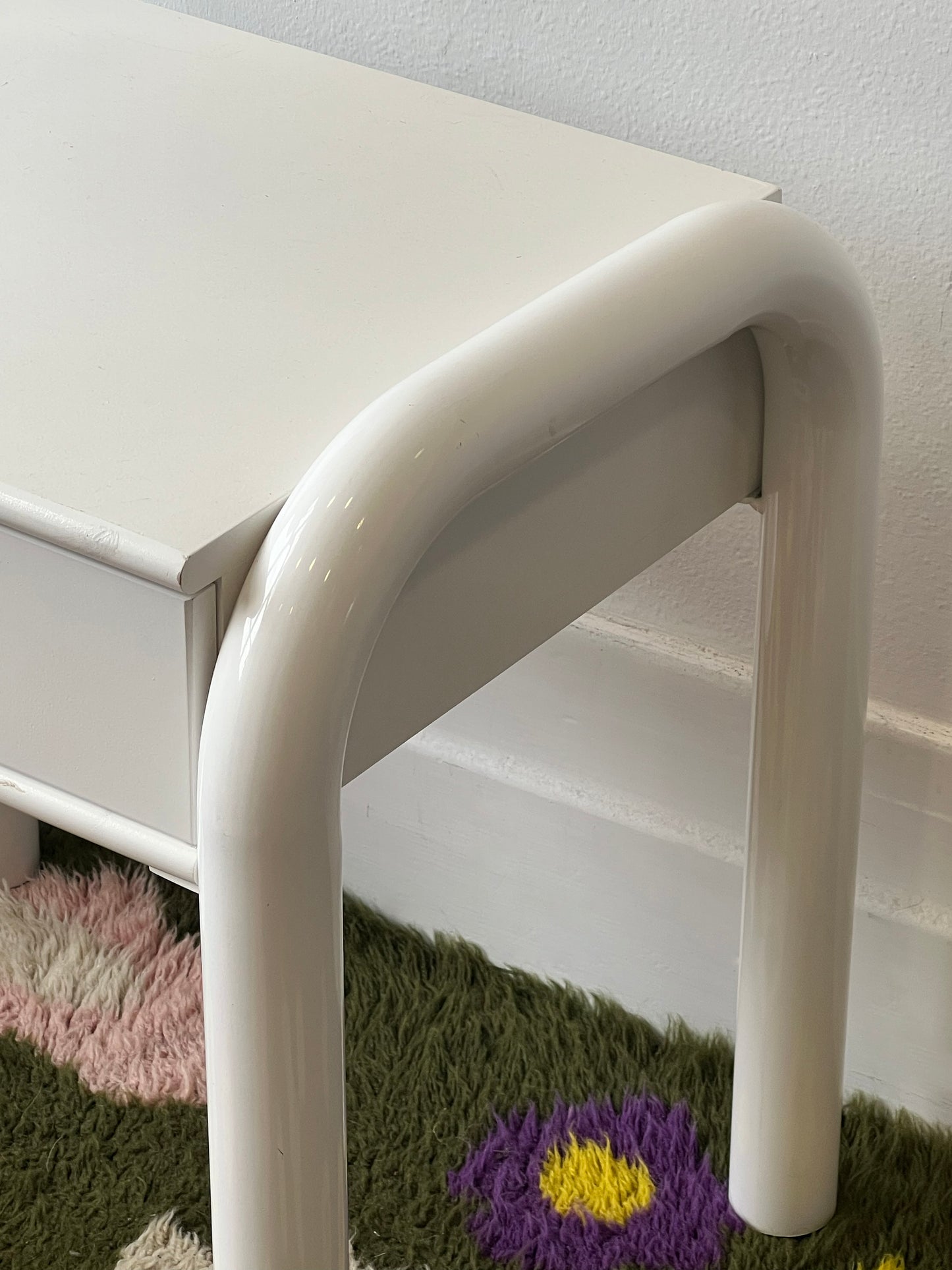 Pair of Tubular Chrome leg Bedside tables