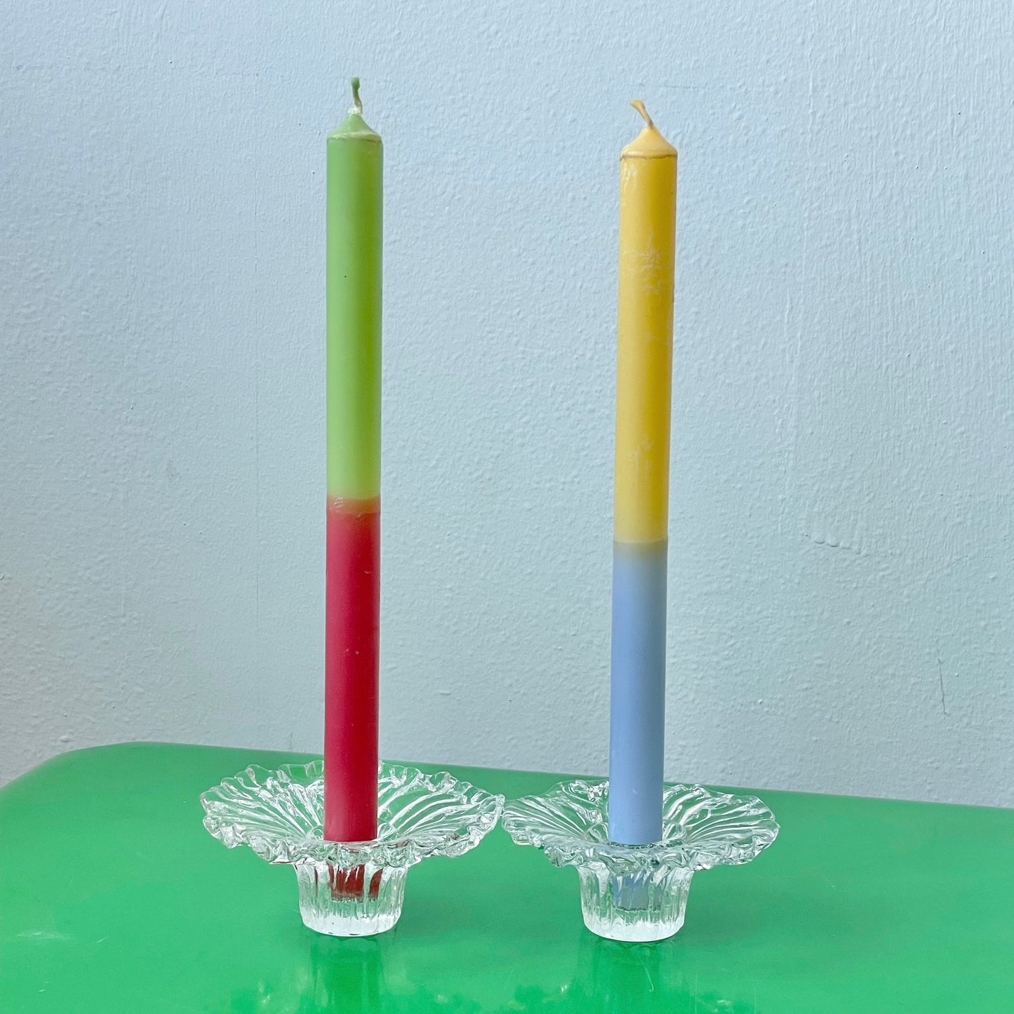 Frilly Crystal Candlesticks