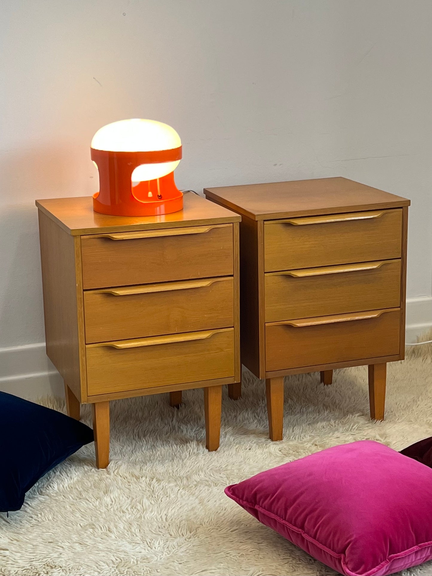 Pair of Teak Bedside Tables