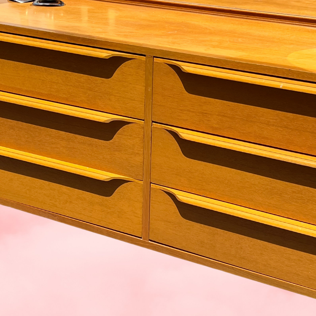Six Drawer Dresser with Mirror