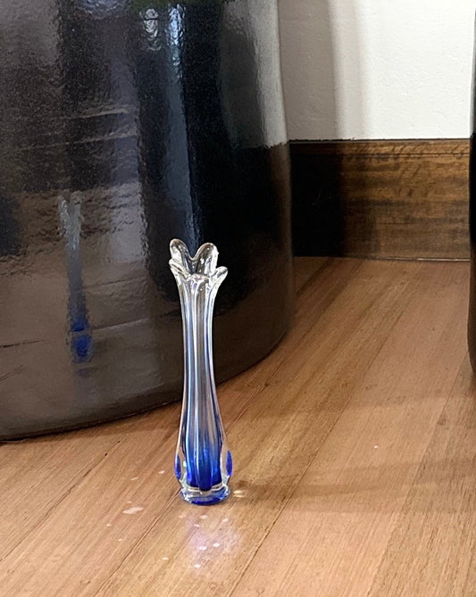 Vintage Five Finger Glass Vase