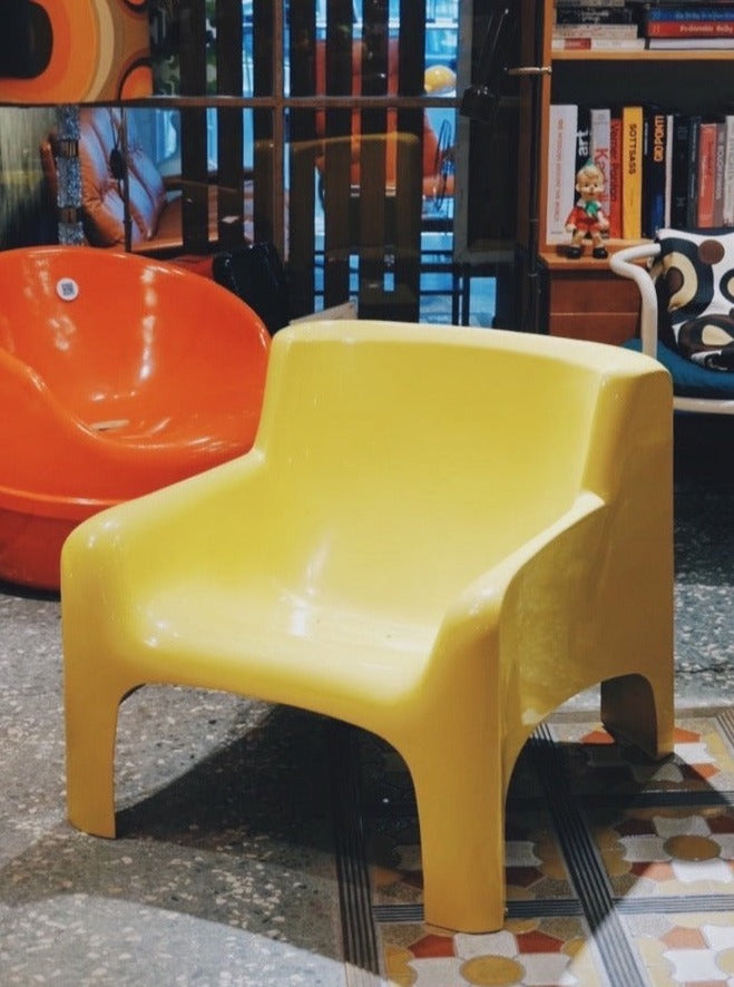 Orange Gaia lounge chair by Carlo Bartoli