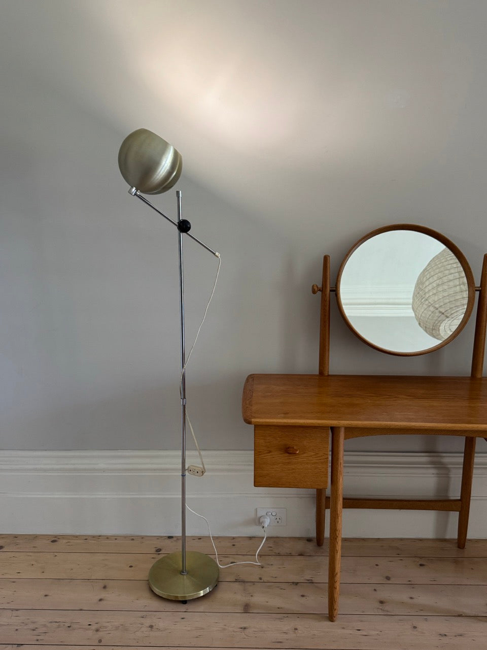 Vintage Anodised and Chrome Floor Lamp