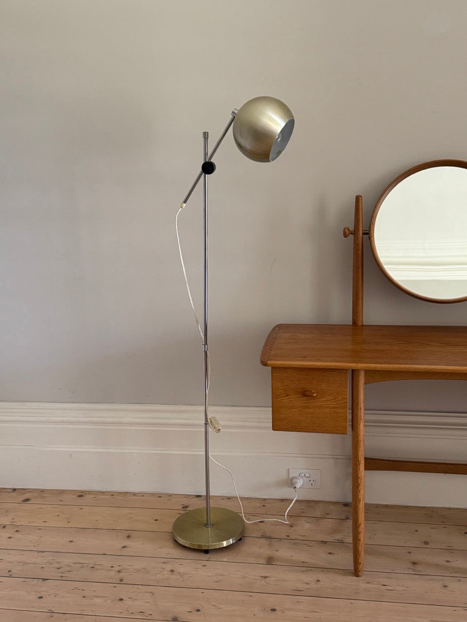 Vintage Anodised and Chrome Floor Lamp