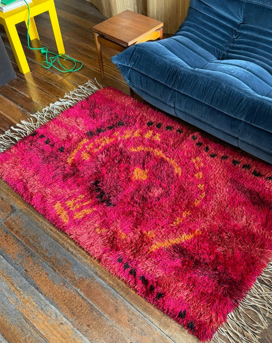 Danish Abstract Design Long Pile Rug