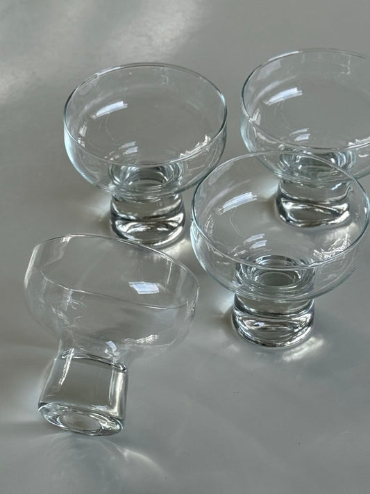 Set of 4 Vintage Bubble Stem Coupes