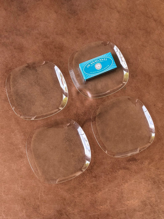 Set of 4 Glass Square Plates