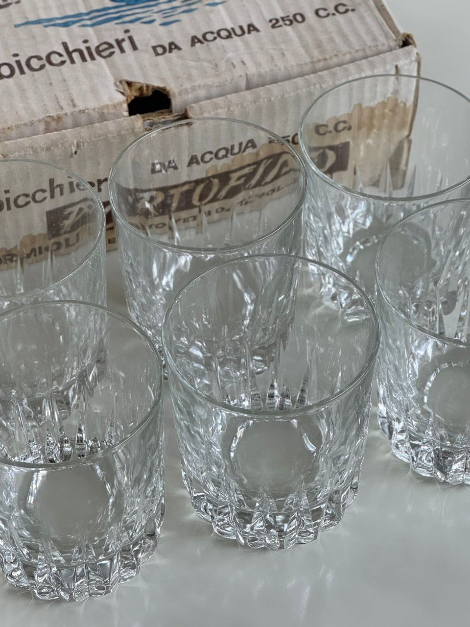 Set of Six Portofino Glass Tumblers, Italy, 1960s