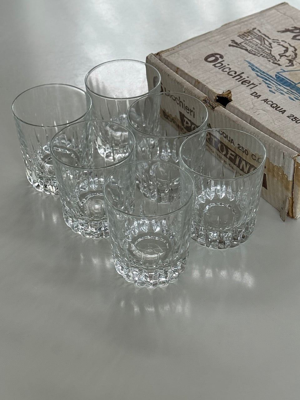 Set of Six Portofino Glass Tumblers, Italy, 1960s
