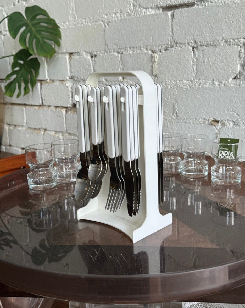 Vintage Grosvenor 24 Piece Cutlery Set & Stand