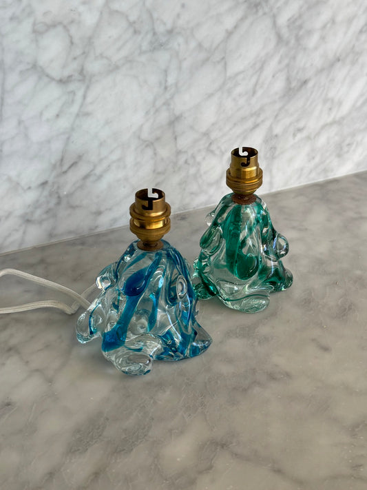 Pair of Seguso D.V. Murano Lamps, Italy, 1960s