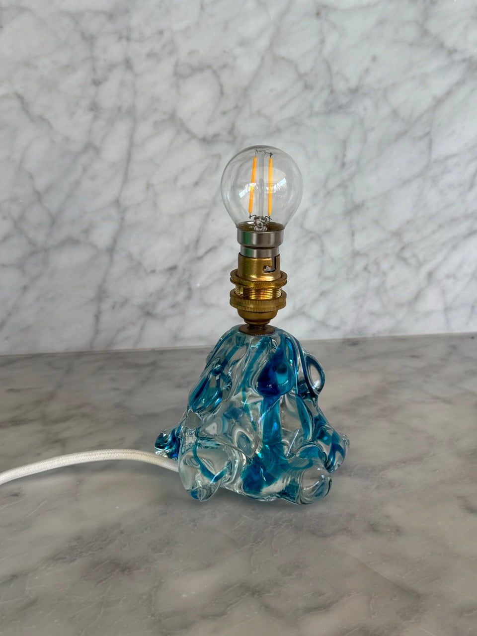 Pair of Seguso D.V. Murano Lamps, Italy, 1960s