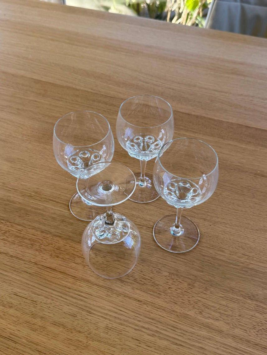 Set of 4 Vintage Wine Glasses