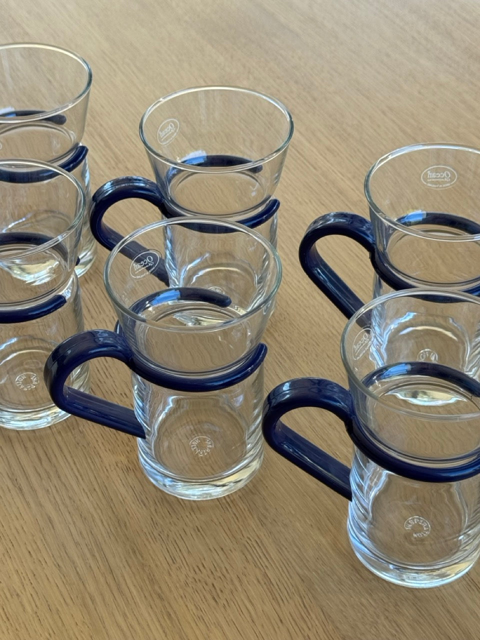 Set of 6 Ocean Glassware Mugs, Thailand, 1990s
