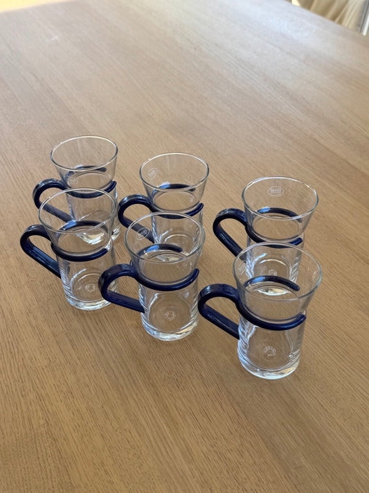 Set of 6 Ocean Glassware Mugs, Thailand, 1990s