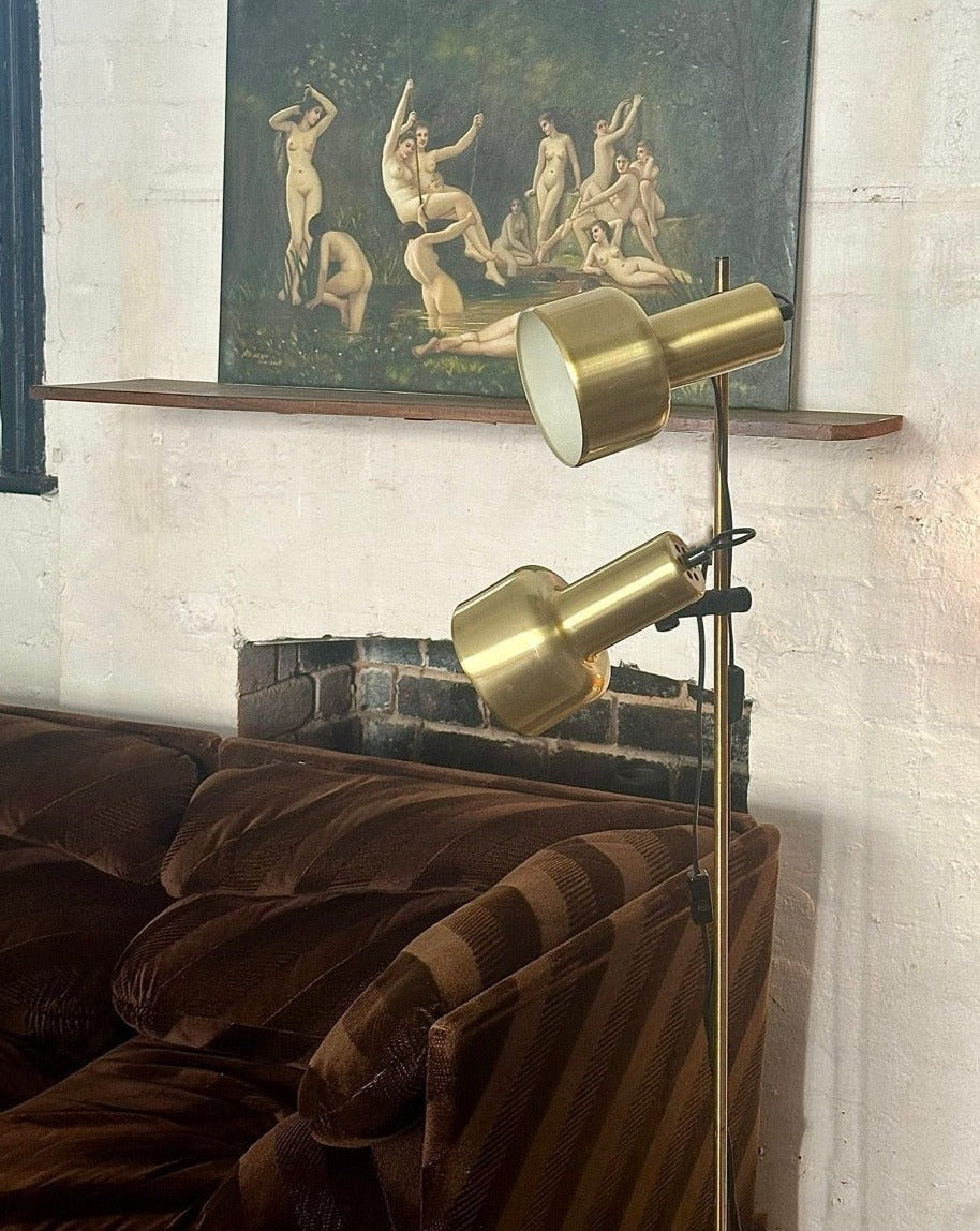 Brass Twin Head Floor Lamp