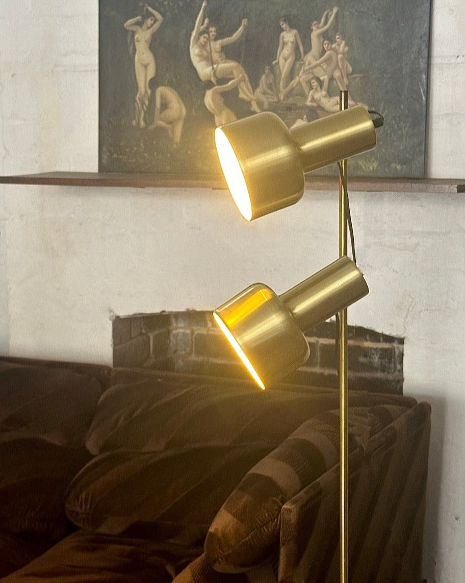 Brass Twin Head Floor Lamp