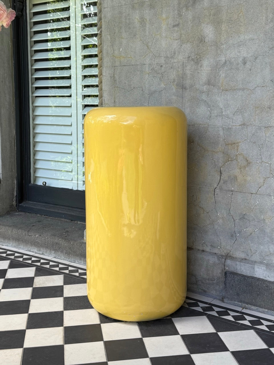 Yellow Fibreglass Plinth / Display Stand