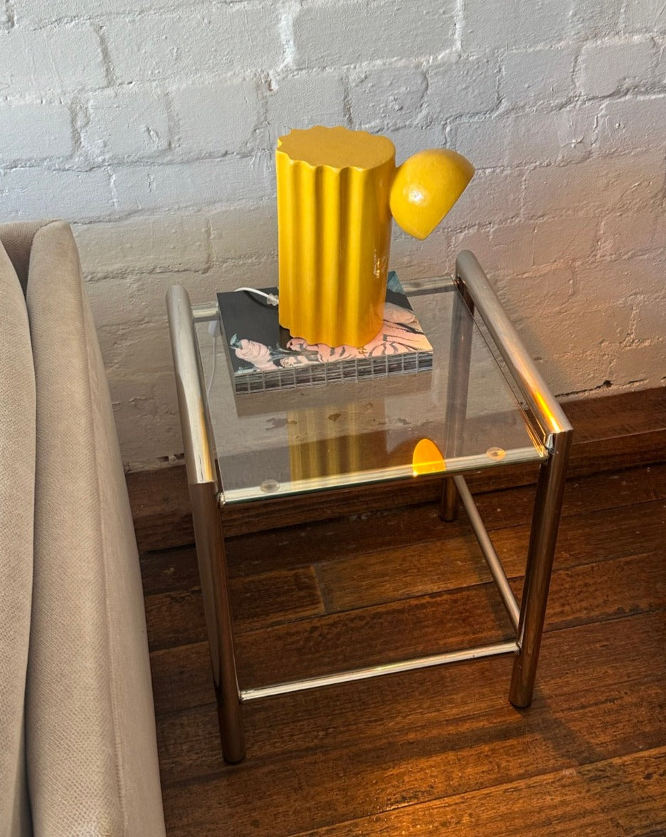 Chrome and Glass Side Table